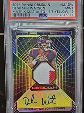 2018 Panini Obsidian Deshaun Wataon Matrix Patch Auto Electric Etch Yellow 3/3