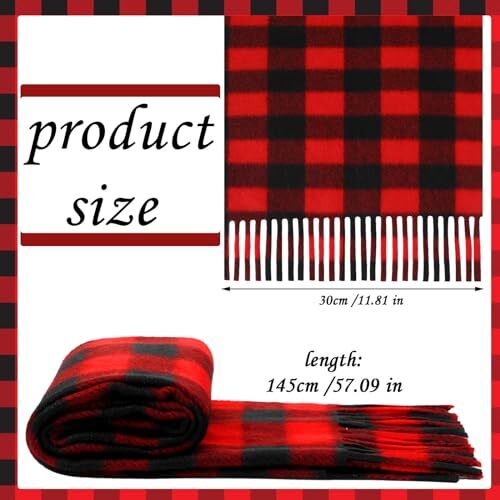 4 Pcs Kids Winter Scarf Kids Buffalo Plaid Scarves Christmas Classic Color - Picture 3 of 6