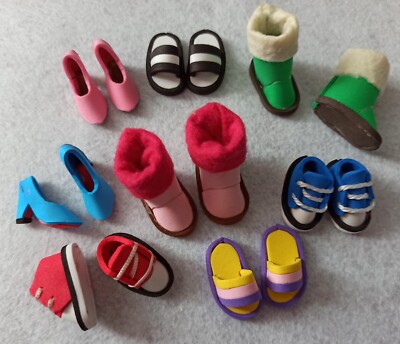 Crafts Barbie Doll Shoes Diy Labubu Shoe 3-Pair Mini Finger Shoes – PU  Leather Elf/Gnome