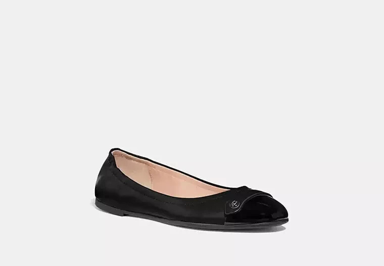 Coach Women's Brandi Ballet Flats Black/black Shoes Size G4377