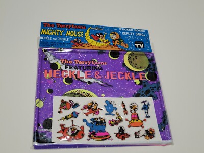 Vtg The Terry Toons - Mighty Mouse - Puffy Stickers Board 1983 Deputy Dawg NOS