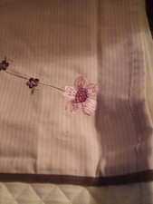 KIDS LINE VALANCES PINK AND WHITE ticking stripes with quilting/embroidery