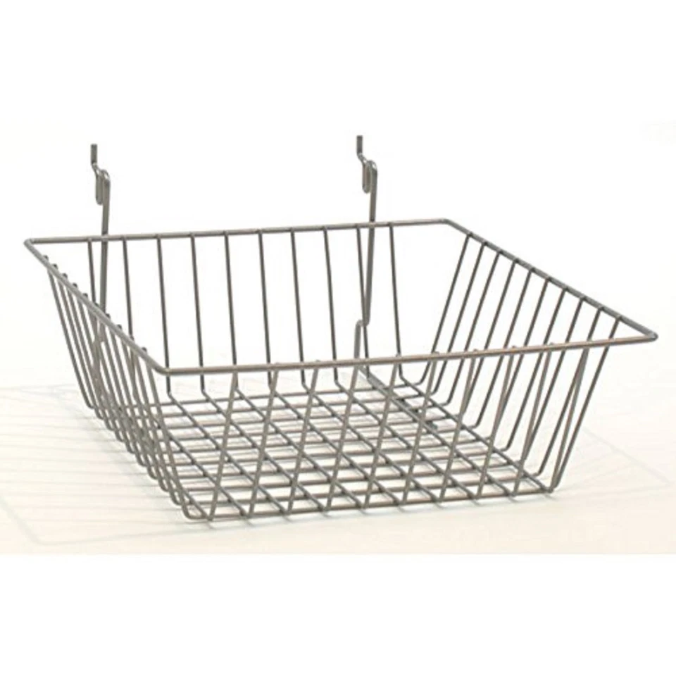 Only Hangers 12" x 12" x 4" Basket for Gridwall/Slatwall/Pegboard - CHROME 3pk