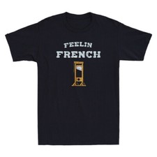 Feeling French Funny Guillotine Graphic Humor Saying Jokes Vintage Men's T-Shirt