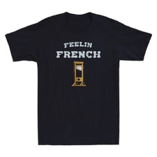 Feeling French Funny Guillotine Graphic Humor Saying Jokes Vintage Men's T-Shirt