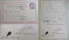 Postcard Wroclaw 1882: Antiquarian R. STETTEN to BM von L&ouml;wen; offer view