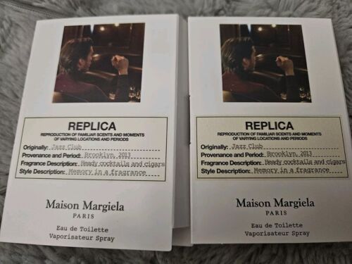 2 x Maison Margiela Replica Jazz Club Eau de Toilette EDT Sample Spray .04oz J