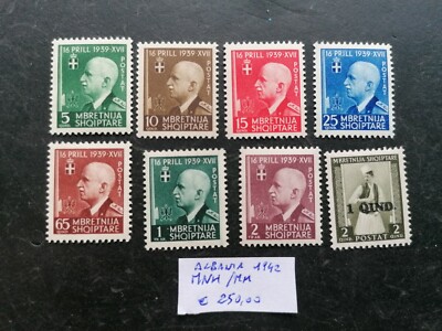 OCCUPATION ALBANIA 1942 ITALIAN-ALBANIAN UNION MNH MH 