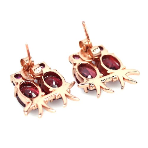 Shola Vero Naturalenaturale Rodolite/Umbalith Orecchini Argento Sterling E488 - Picture 3 of 3