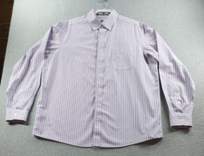 Eddie Bauer Men's Shirt Purple Size XL Wrinkle Resistant Relaxed Fit Button Down