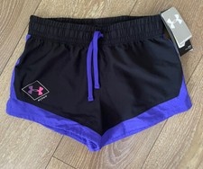 NWT Under Armour Girls HeatGear Shorts Black Sz M Loose Fit