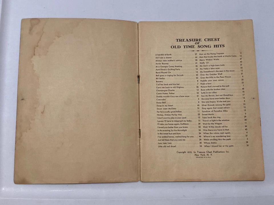 Treasure Chest of Old Time Song Hits 1935 Sheet Music Booklet 48 Pages - Image 3 of 4