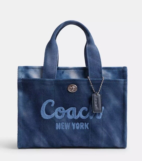 ★COACH★ Cargo Small バッグ ❤️ Coach Cargo CU029 Silver/Midnight Navy Small Tote Bag