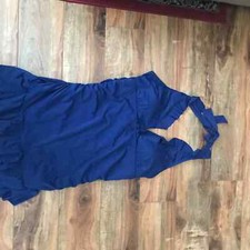 blue halter bathing suit slimming size 16