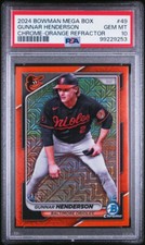 2024 Bowman Chrome Orange Mojo Refractor #49 Gunnar Henderson /25 PSA 10
