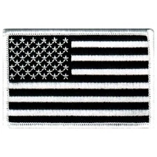 AMERICAN FLAG PATCH embroidered iron-on US BLACK WHITE MILITARY United States