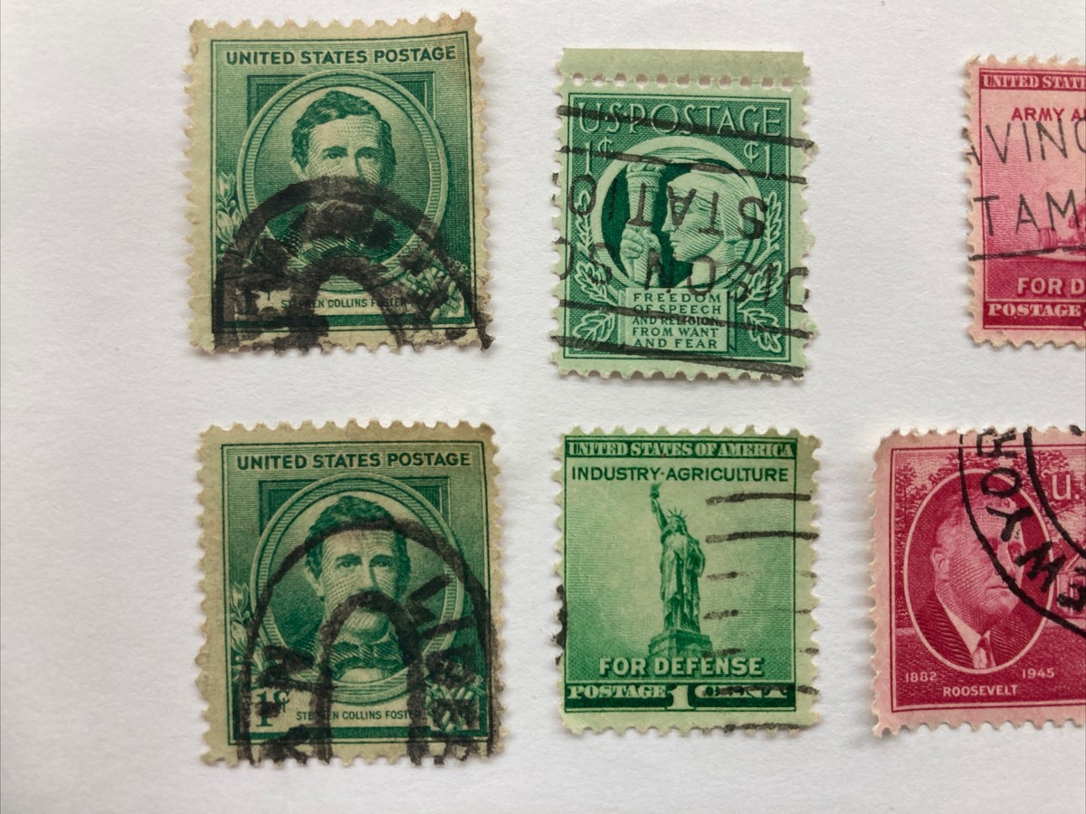 Lot Of 12 US Used Early To Mid 1900's Stamps 1,2,3,4 Cents