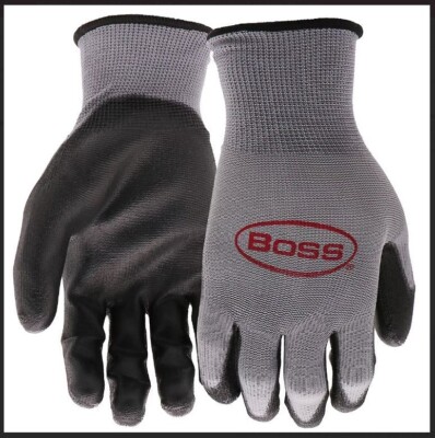 New Gardening Yard Work Mechanic Labor Polyurethane Hardware Gloves 15 pair Gray
