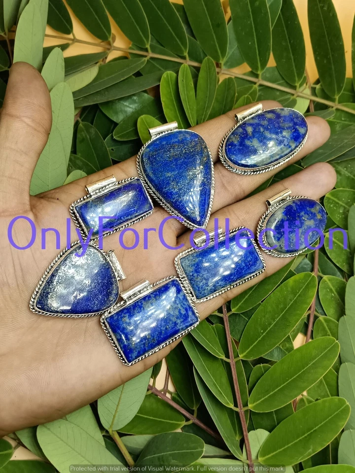 Подарок! Подвеска с покрытием из стерлингового серебра 925 пробы с лазуритом лот 10 шт. - Изображение 2 из 4