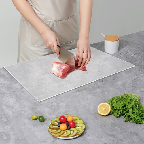 2 Pezzi Tagliere Cucina Acrilico Trasparente Counter Board Tagliere Rettangolare - Foto 11 di 16