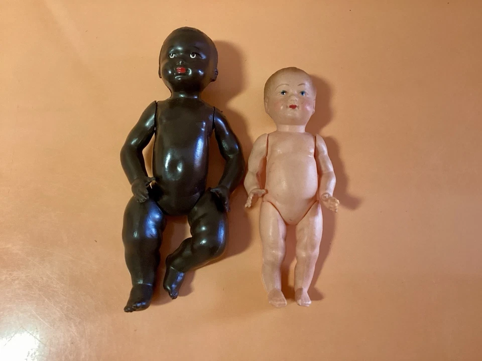 Petitcollin Lot De 2 Baigneurs Miniatures Anciens. 9 Cm Et 11 Cm. Tête D’aigle - Photo 2/4