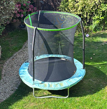 Round Outdoor Garden Kids Trampoline with Safety Enclosure Net