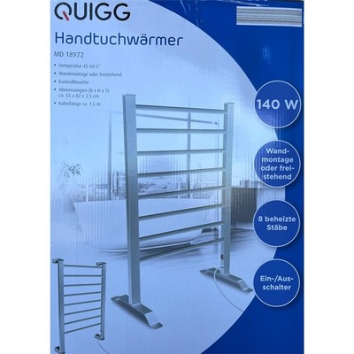 Quigg Handtuchwärmer Wäschewärmer Handtuchhalter Bad Heizkörper Heizung MD18972