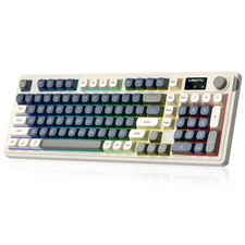 L98 Wireless Gaming Keyboard Cute Creamy Keyboard With Number Pad Tri-mode B...