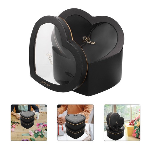  2 Pcs Bridesmaid Boxes Heart Containers with Lid Shaped Valentine - Zdjęcie 1 z 16