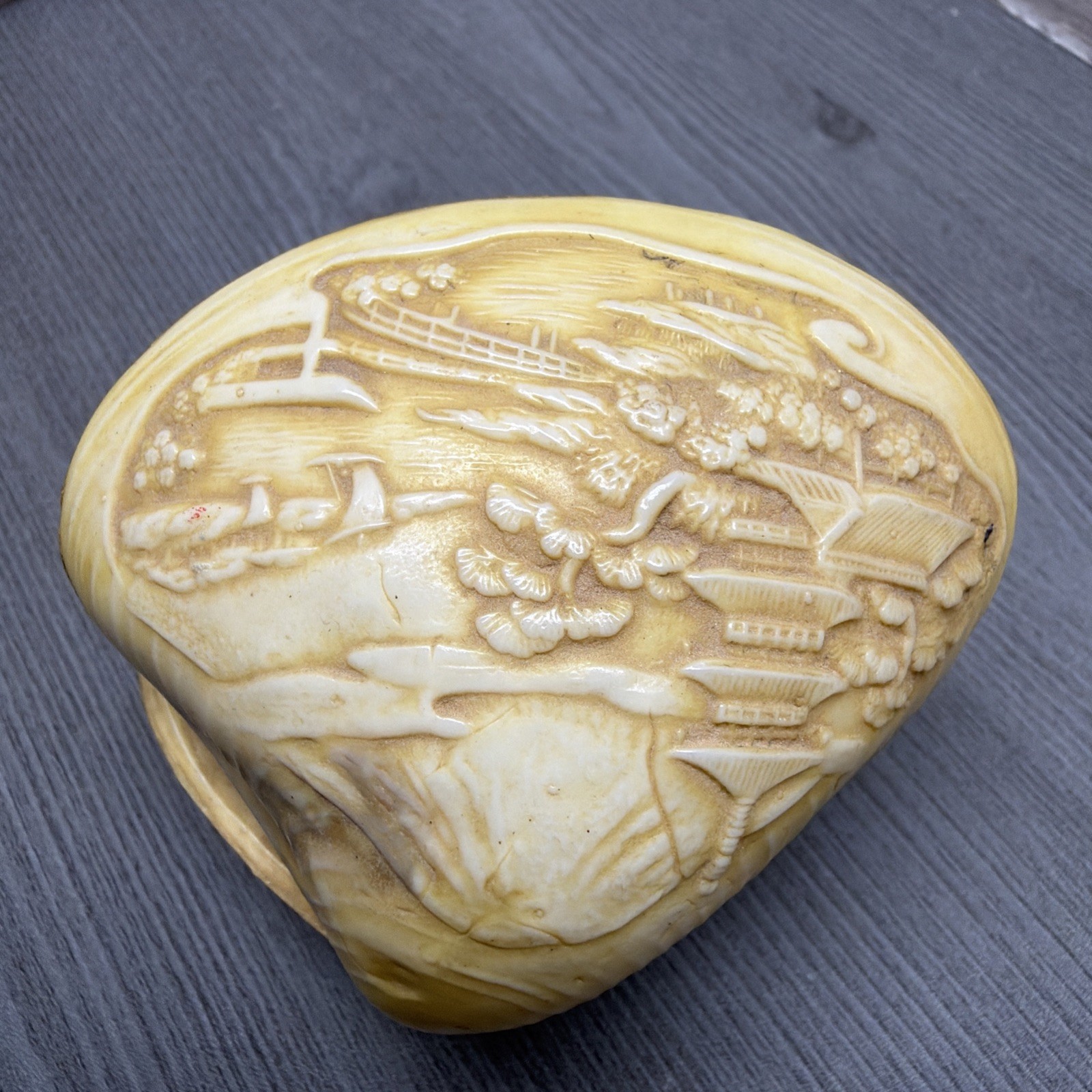 Vintage Japanese 7 Gods of Good Fortune Luck Celluloid Clamshell Diorama Japan