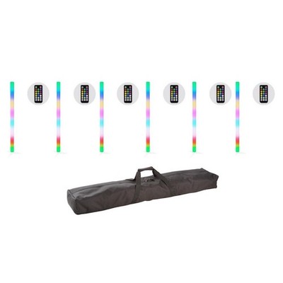 JMAZ GALAXY TUBE 6-PACK Rechargeable 32 Tri-Color LED Rainbow FX Remote & Bag