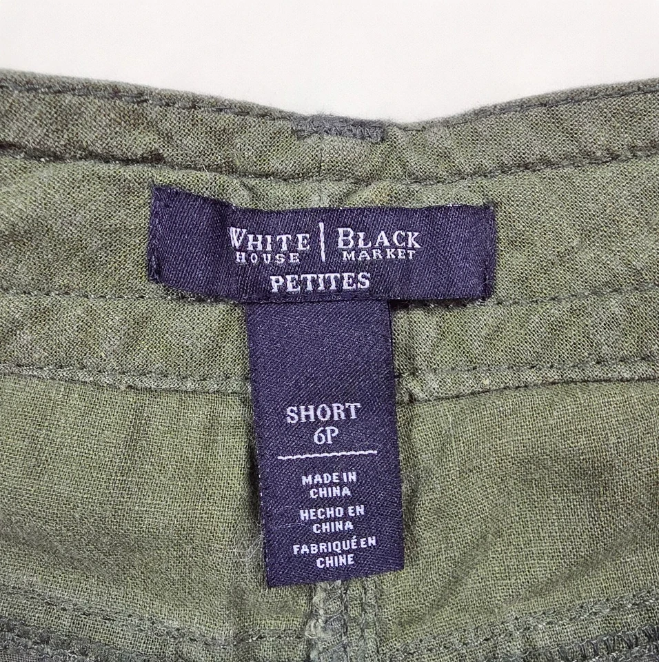 Pantalón corto de carga utilitario verde oliva White House Black Market para mujer talla pequeña 6P Foto 4 de 4