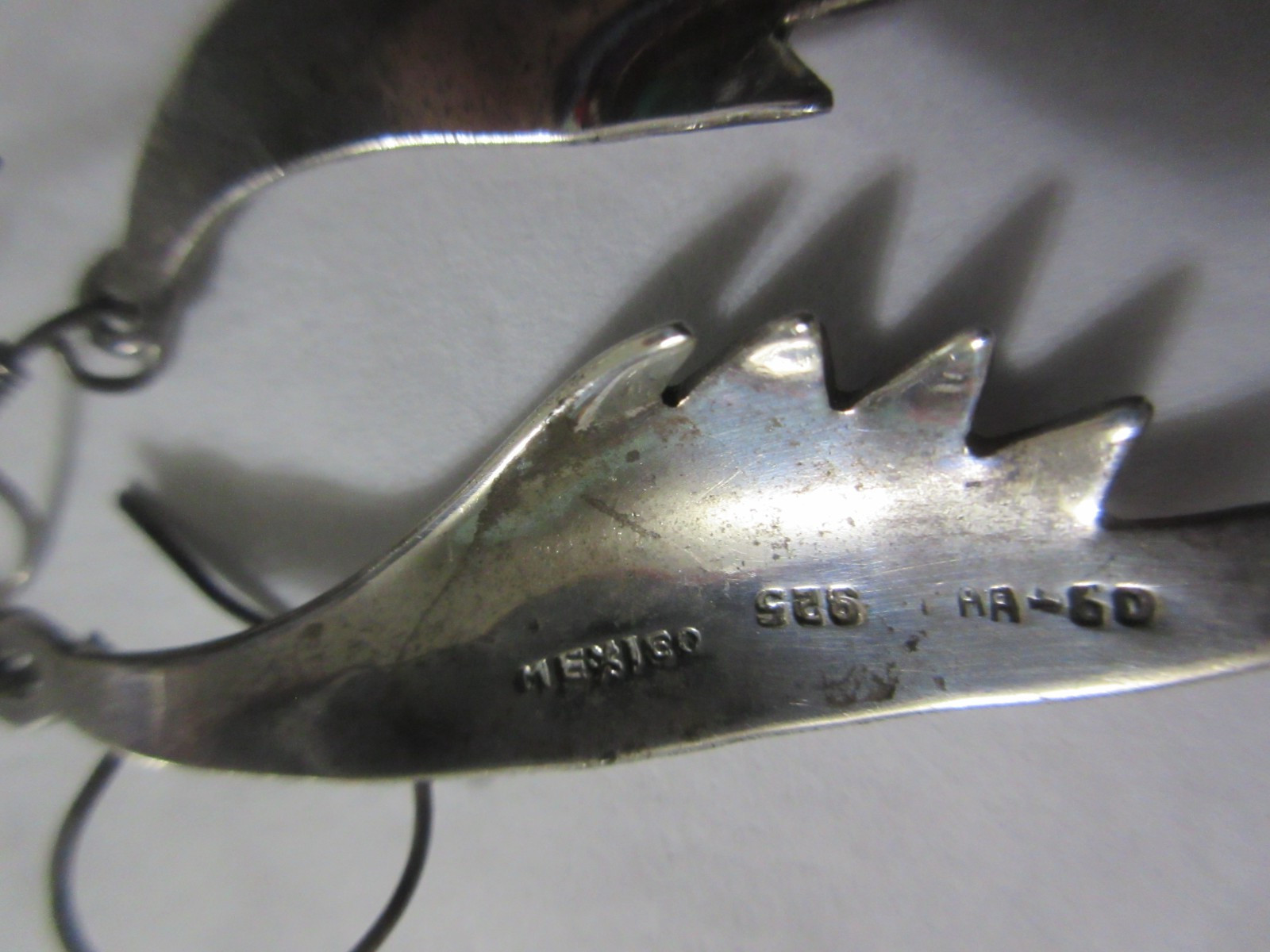 Signed AA-60 MEXICO Solid Sterling Silver Dangles… - image 3