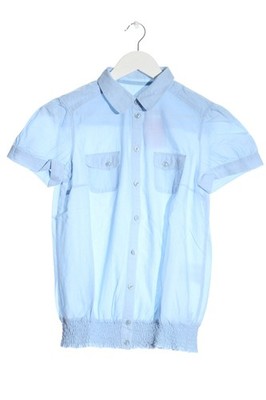 ESPRIT Kurzarmhemd Damen Hemd Gr. DE 36 blau Casual-Look