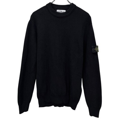 Stone Island 25SS Ribbed Cotton Crew Neck Jumper Black L Used