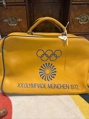 Vintage Carry Travel Bag From Munich München 1972 Olympic Games yellow metal zip