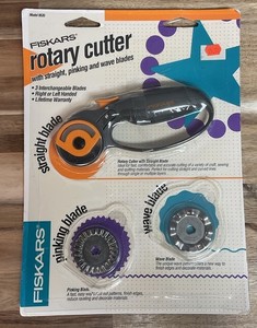 Fiskars Rotary Cutter Straight Pinking and Wave Blades USA