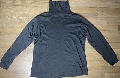 Cabin Creek Black Turtle Neck Long Sleeve Women Sz L USA Cotton Spandex Stretch