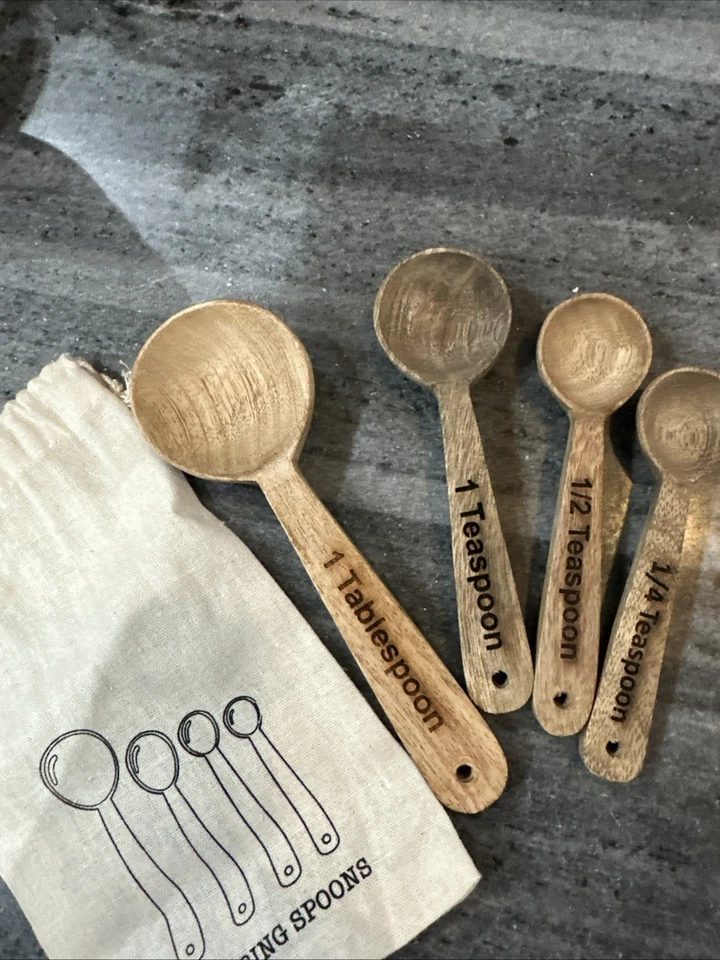 NEW Anthropologie Terrarium Measuring Wooden Spoons Set of 4 - Image 2 of 2
