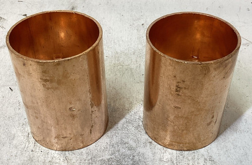 Lot of 2 2" Copper Couplings C x C Sweat Solder Plumbing Fittings New