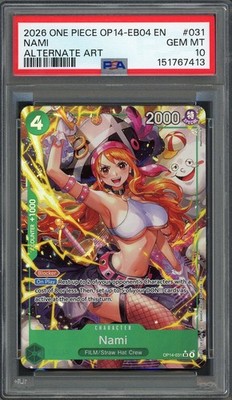 PSA 10 Nami (Alt Art) The Azure Sea's Seven EB04 OP14-031 EN One