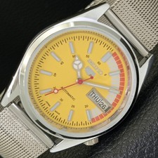 VINTAGE REFURBISHED SEIKO 5 AUTOMATIC 6309A JAPAN MENS YELLOW WATCH a441127-1