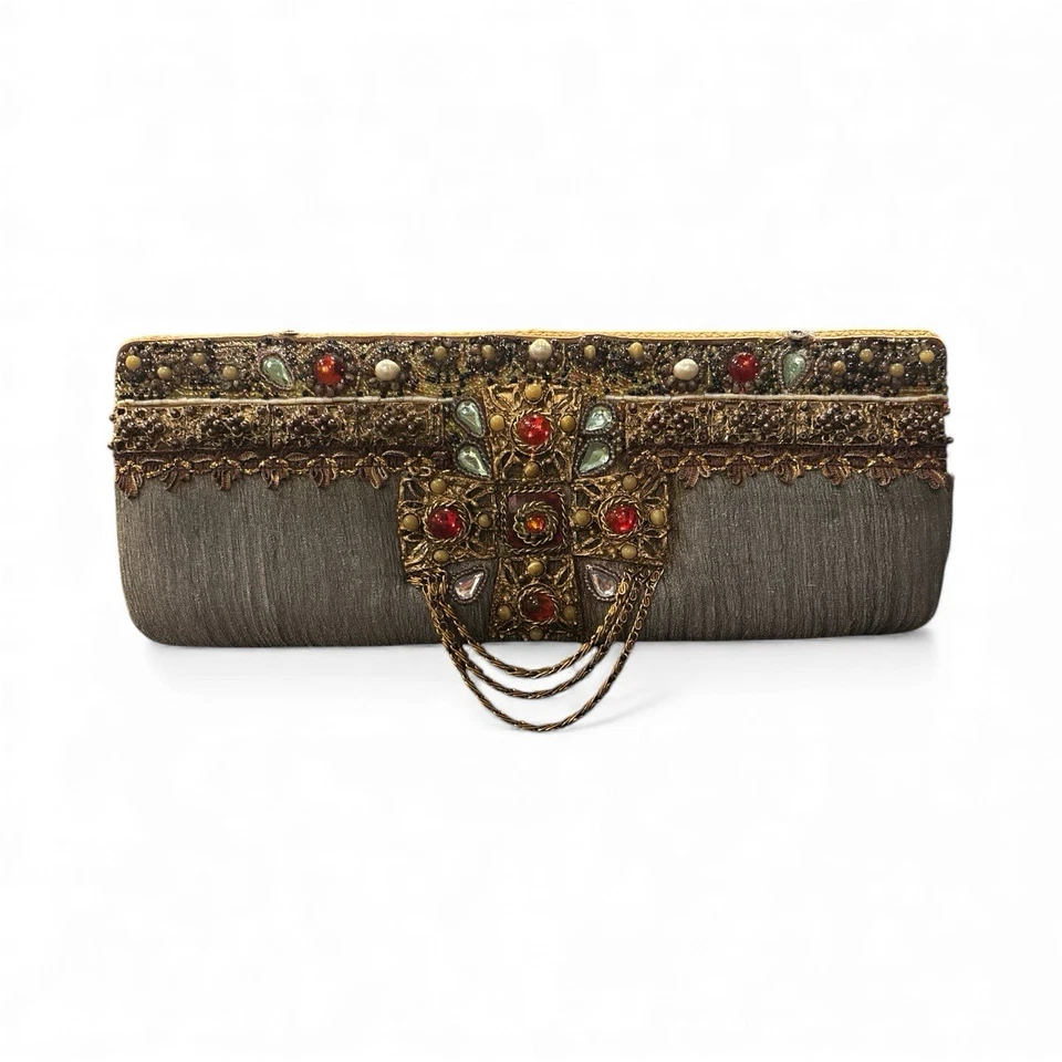 Mary Frances vintage beaded jeweled cross evening clutch bag – no strap - Image 2 of 4
