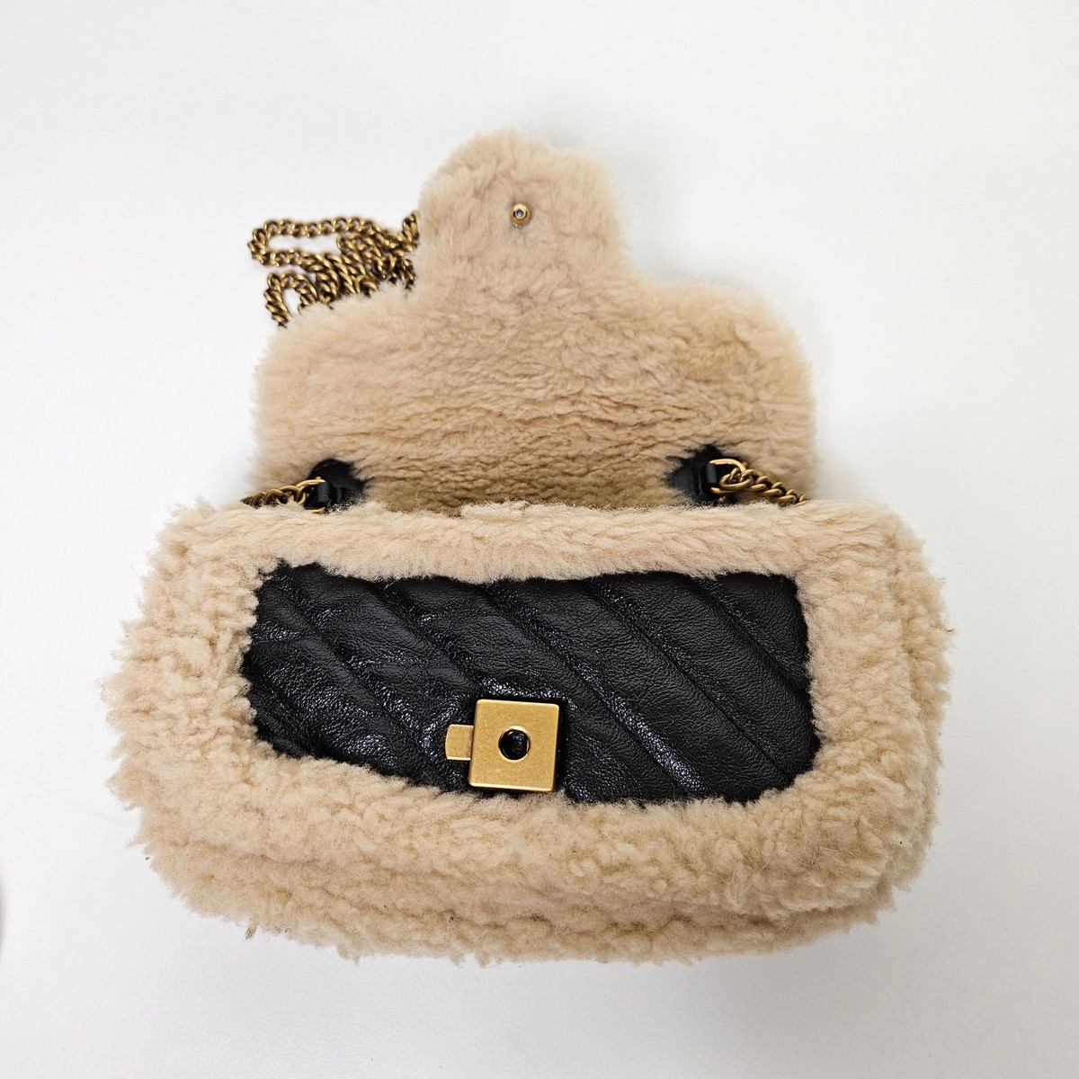 Gucci GG Marmont Shearling Super Mini Flap Bag | eBay