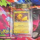 Pokemon TCG SV Temporal Forces Pikachu 051/162 Cosmos Holo Promo Eng BGS 9.5