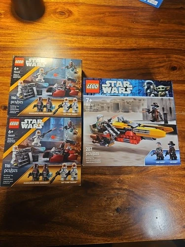LEGO Star Wars Set Lot. Two 75449 Battle Packs and One 75437. New Sealed Boxes
