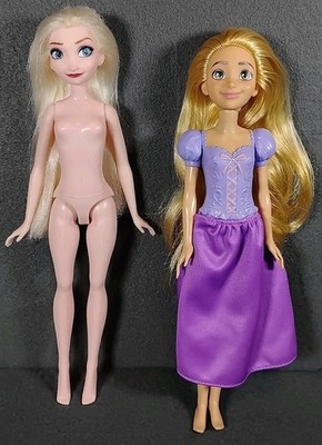 Disney Dolls Lot of 2 | 2022 Mattel Rapunzel, 2016 Hasbro Elsa