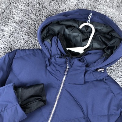 Descente Jacket Womens 6 Blue Down Puffer Hooded Heat Navi Ski Winter Warm
