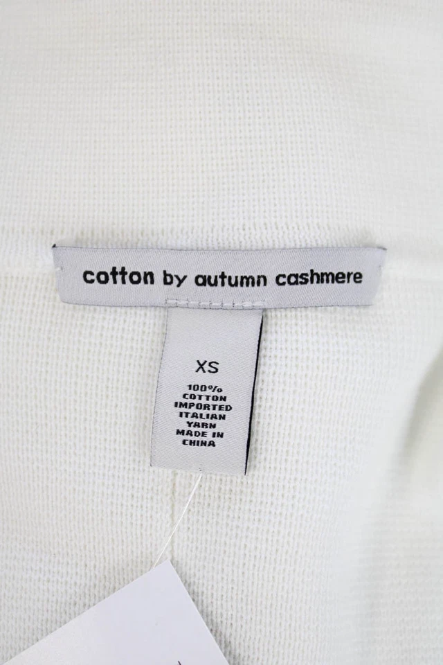 Cardigã feminino algodão por outono cashmere peito duplo abotoado branco tamanho XS - Imagem 4 de 4