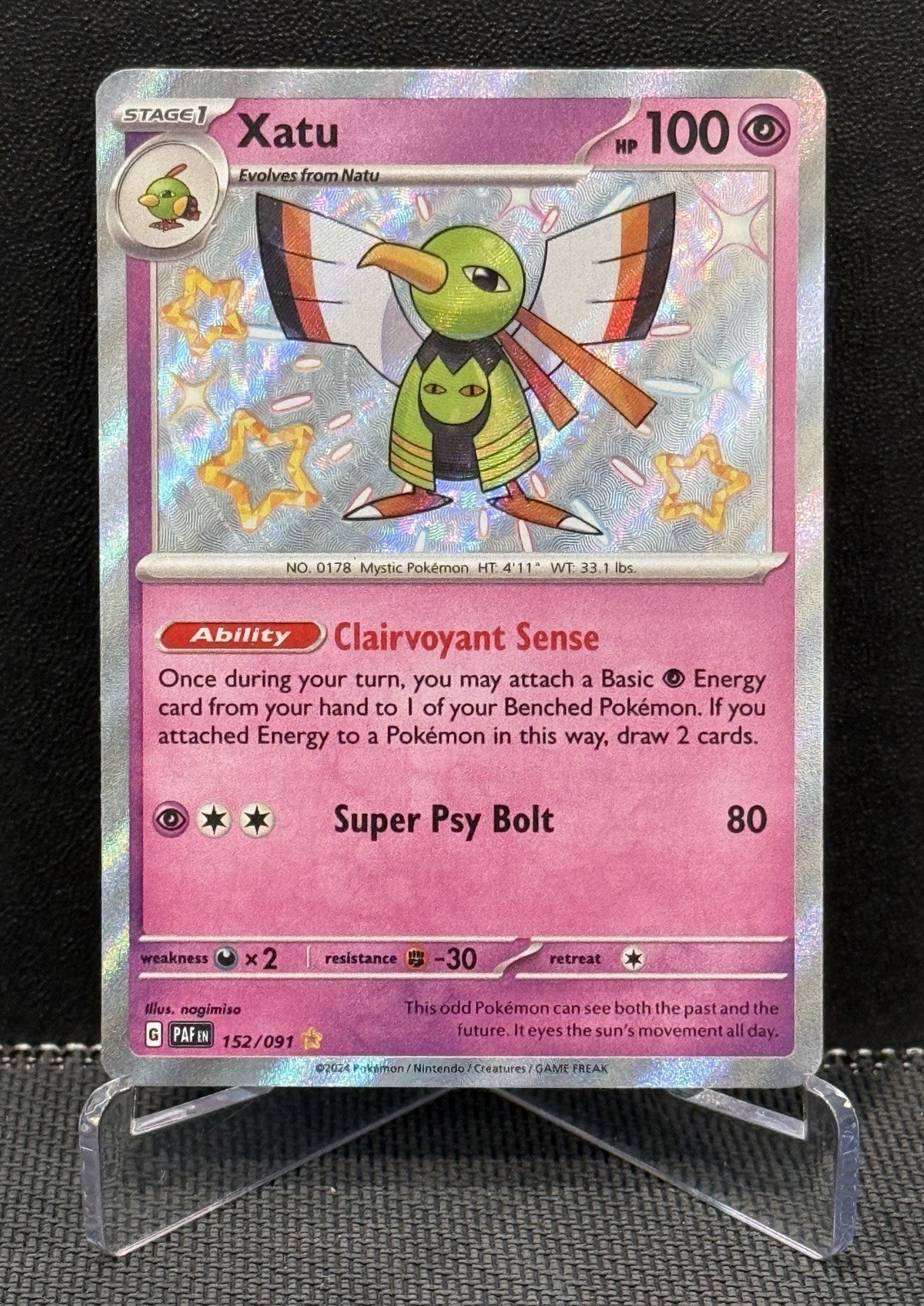 Xatu 152/091 Shiny Rare SV: Paldean Fates Pokemon